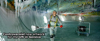UN's Room XX under renovation Spain is embroiled in a deepening row over an expensive artwork at the UN headquarters in Geneva that is being paid for by Spanish taxpayers from the overseas aid budget.